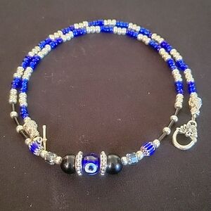 Handcrafted Quartz Evil Eye necklace